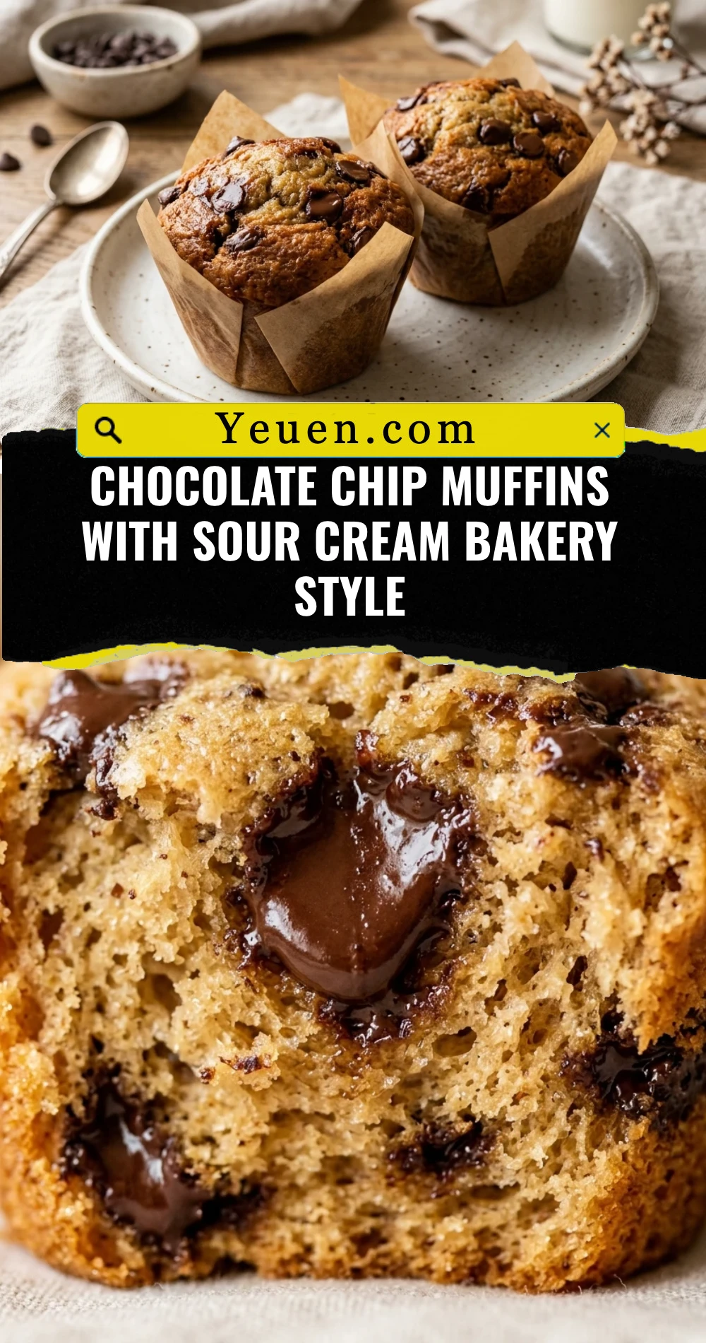 Chocolate Chip Muffins With Sour Cream Bakery Style