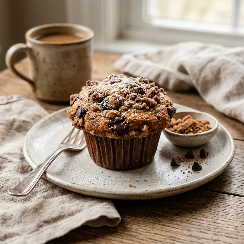 Chocolate Chip Streusel Muffins With Cinnamon Crumb