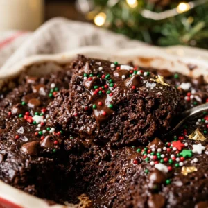 Chocolate Fudge Dump Cake Christmas Easy 3 Ingredient Holiday