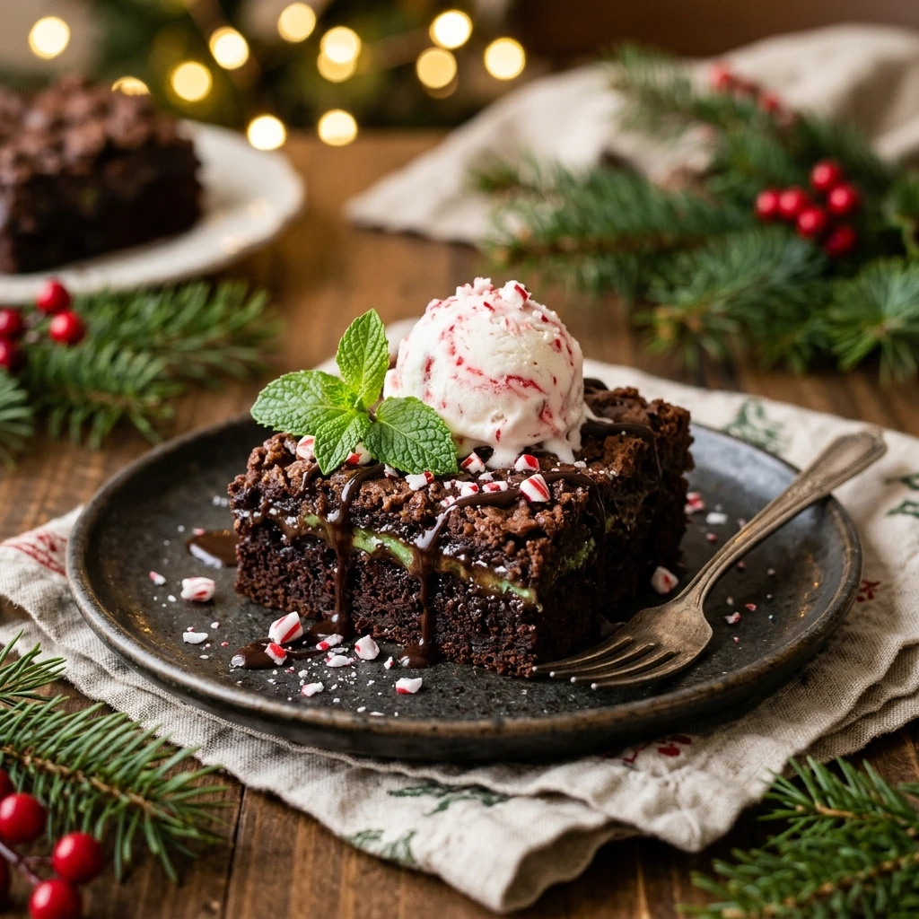 Chocolate Mint Dump Cake Christmas Easy 3 Ingredient Holiday