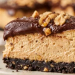 Chocolate Peanut Butter Cheesecake Creamy Baked Easy Flavored Viral Recipe