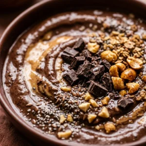 Chocolate Peanut Butter Smoothie Bowl Thick Creamy Healthy Dessert Breakfast Viral