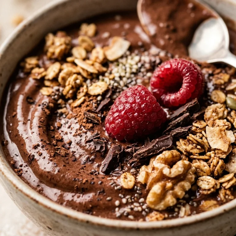 Chocolate Raspberry Smoothie Bowl Thick Creamy Healthy Dessert Breakfast Granola Viral