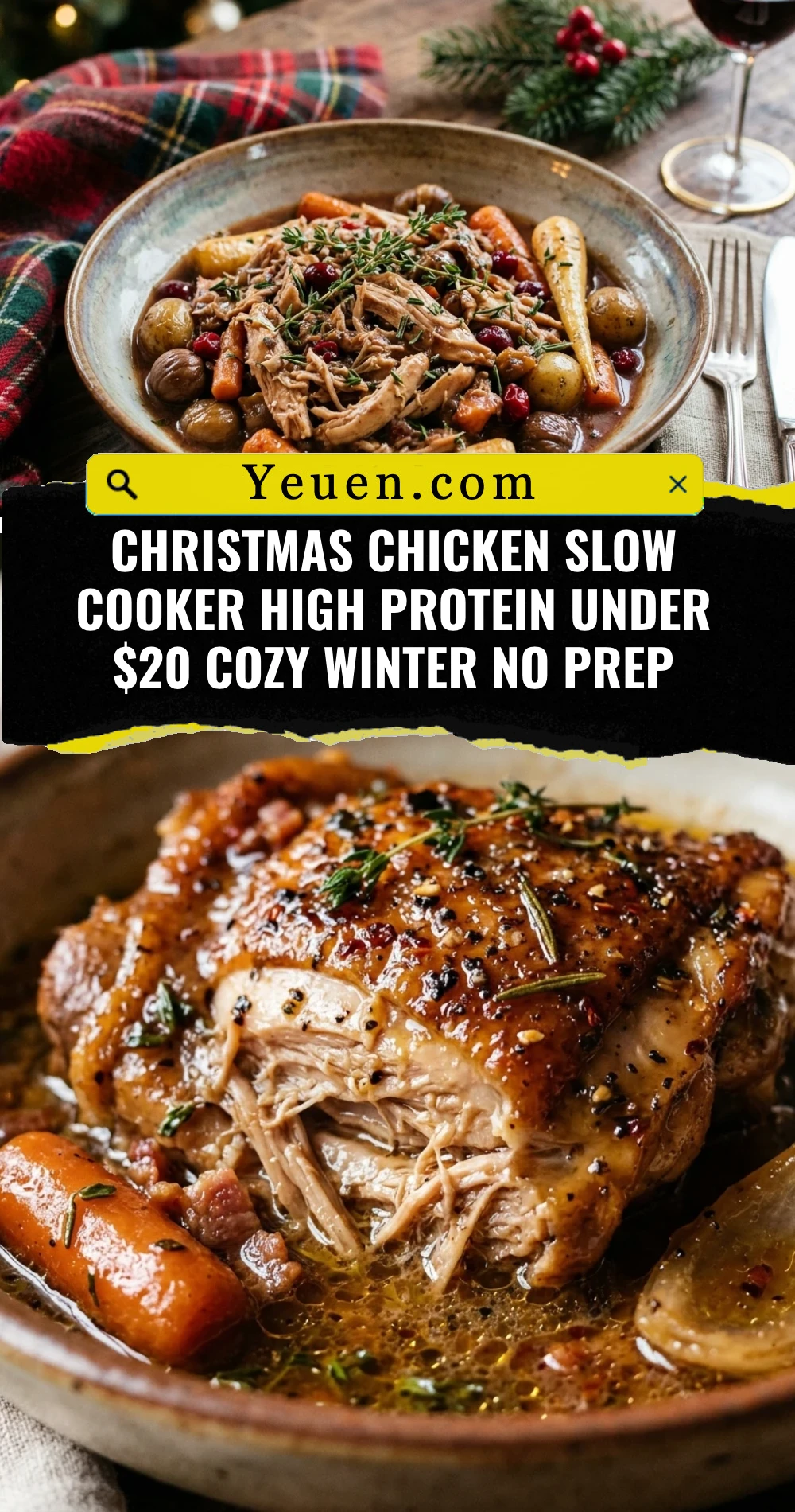 Christmas Chicken Slow Cooker High Protein Under $20 Cozy Winter No Prep