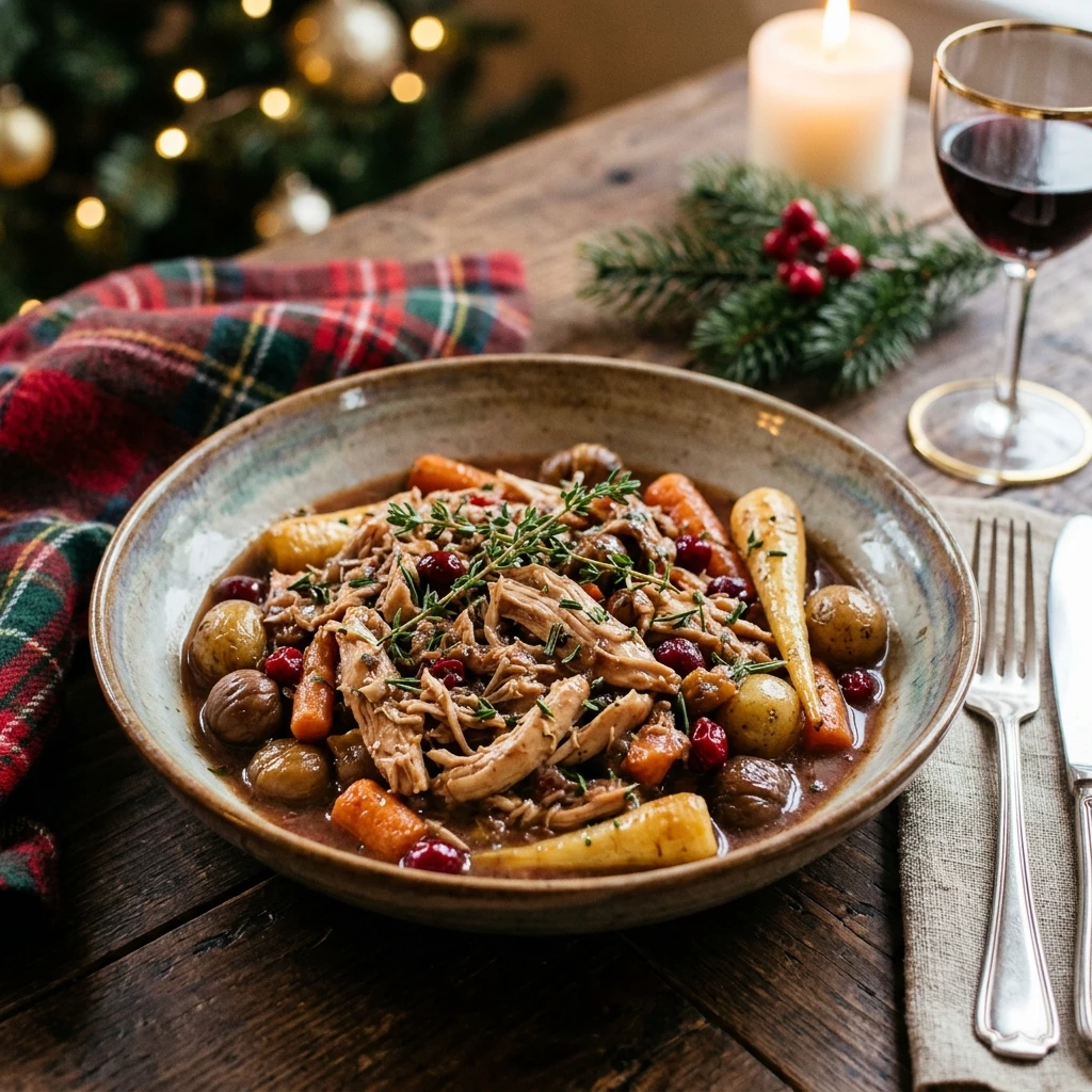 Christmas Chicken Slow Cooker High Protein Under $20 Cozy Winter No Prep
