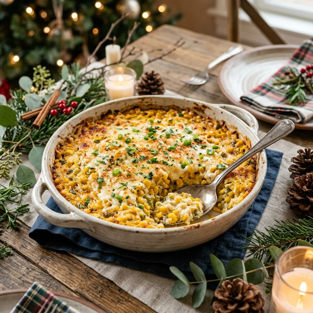 Christmas Corn Casserole Make Ahead Easy Feed Crowd