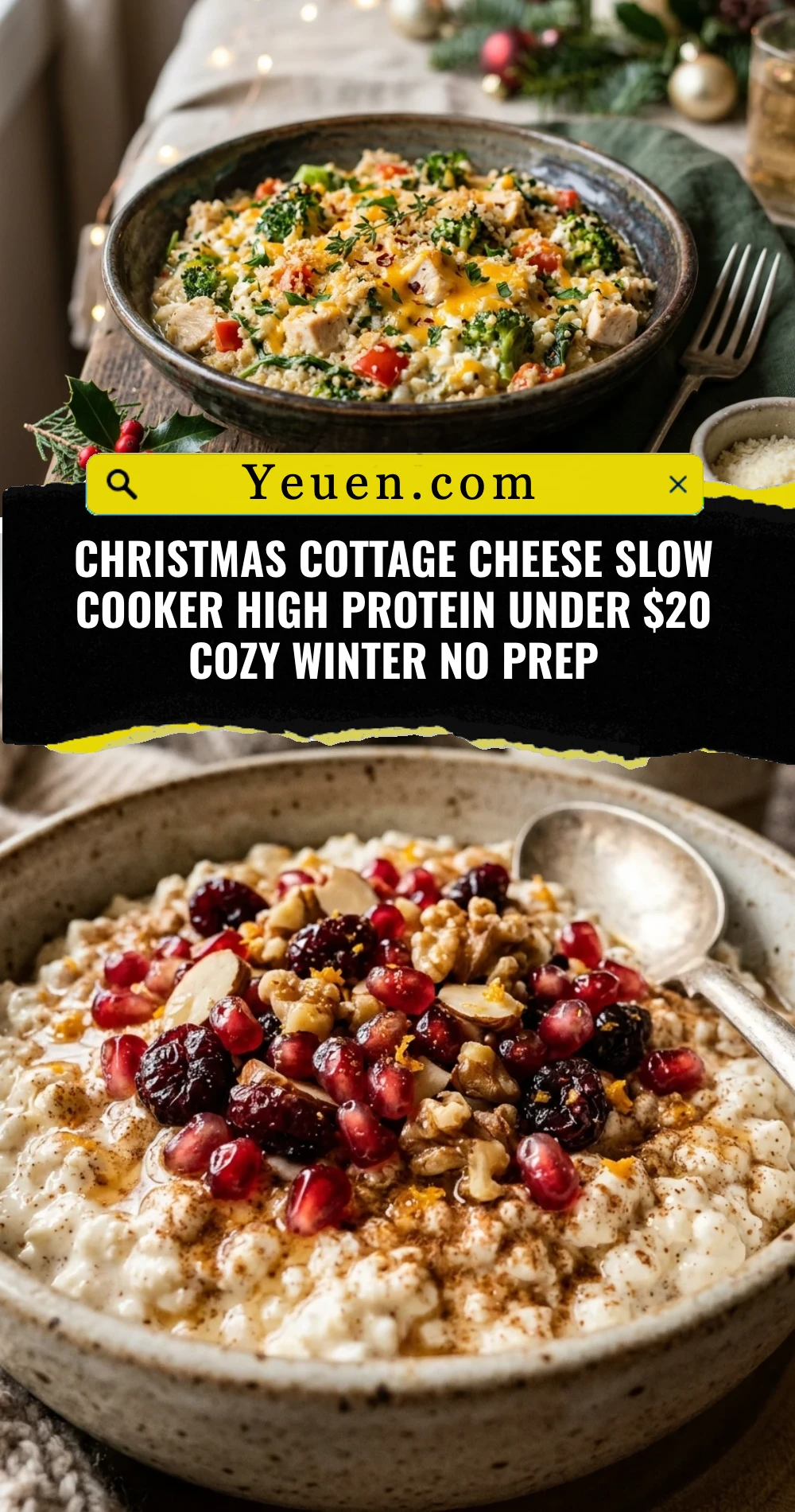 Christmas Cottage Cheese Slow Cooker High Protein Under $20 Cozy Winter No Prep