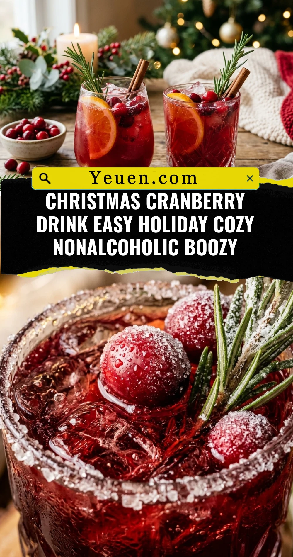 Christmas Cranberry Drink Easy Holiday Cozy Nonalcoholic Boozy