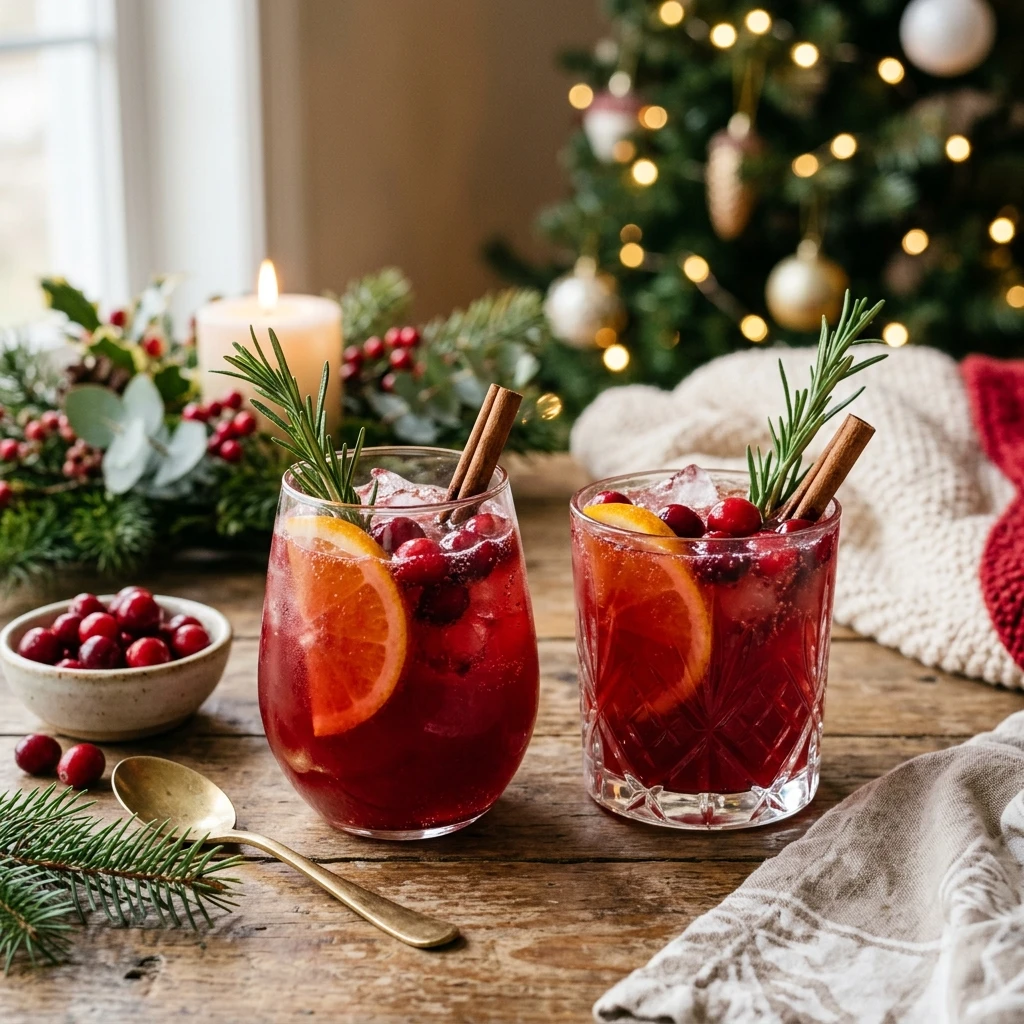 Christmas Cranberry Drink Easy Holiday Cozy Nonalcoholic Boozy