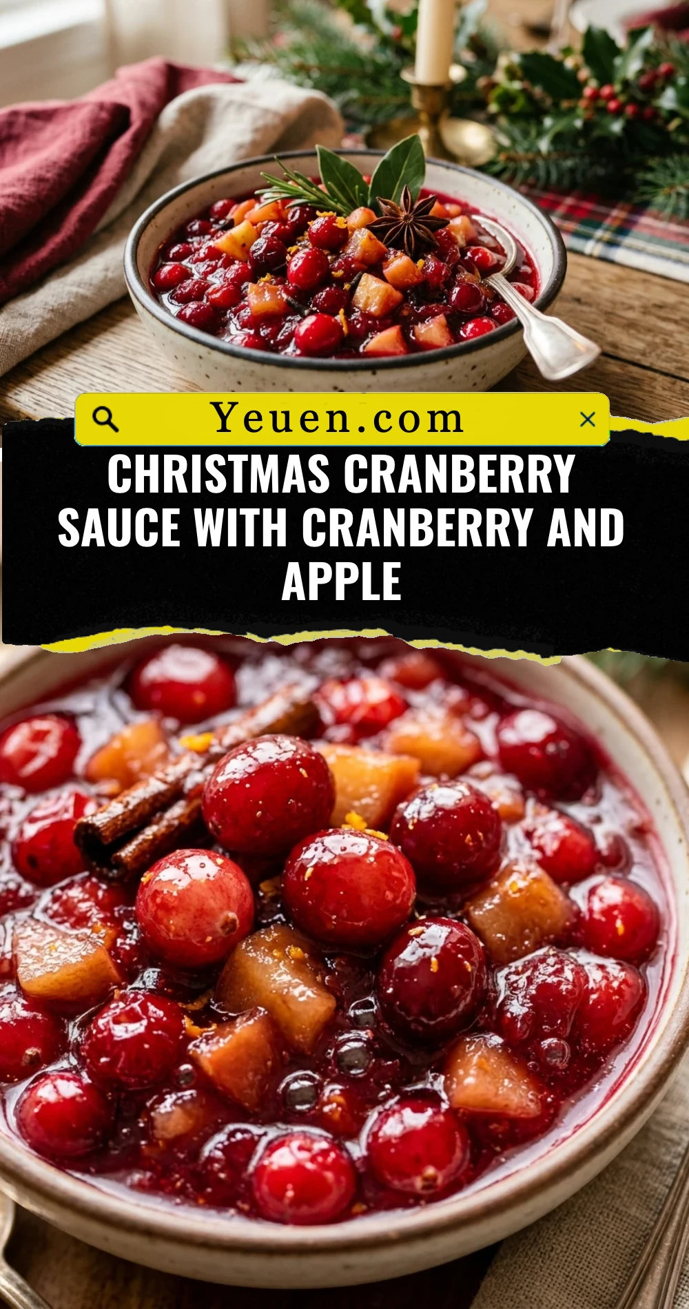Christmas Cranberry Sauce With Cranberry And Apple