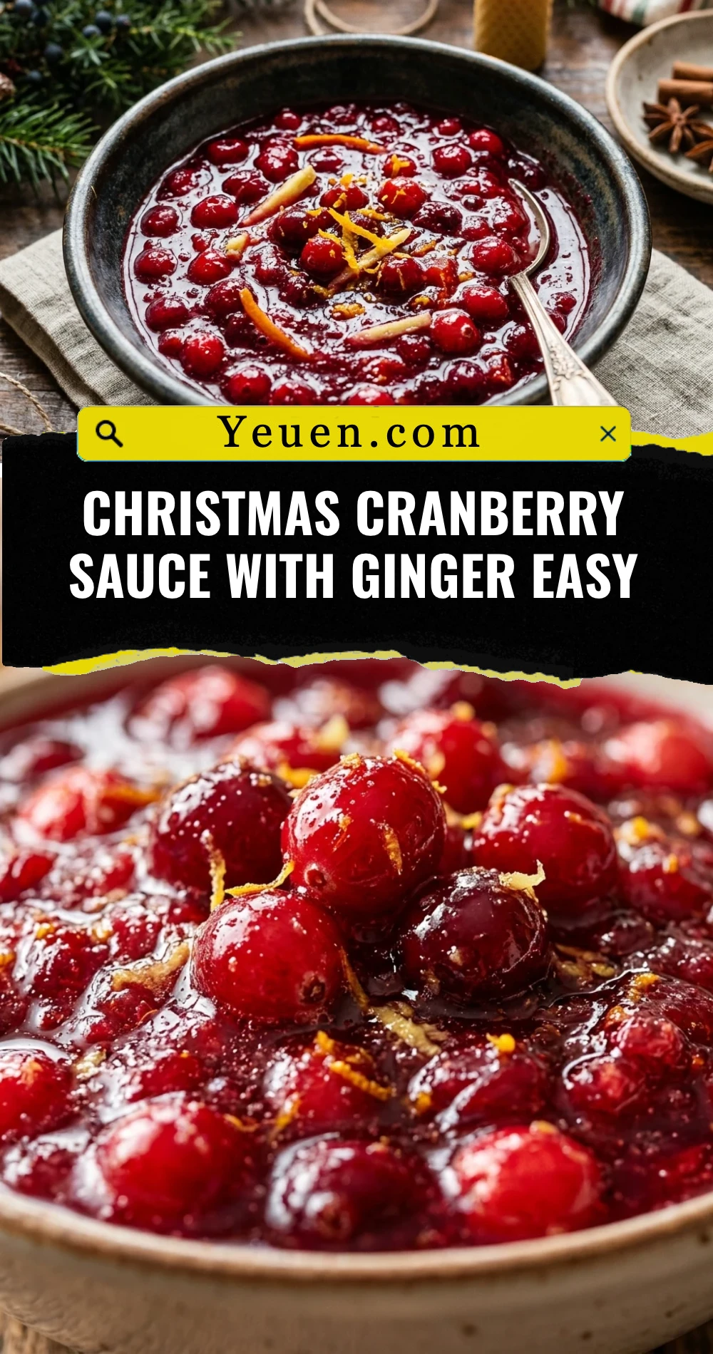Christmas Cranberry Sauce With Ginger Easy
