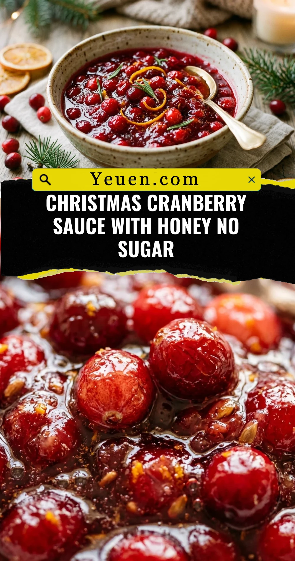 Christmas Cranberry Sauce With Honey No Sugar