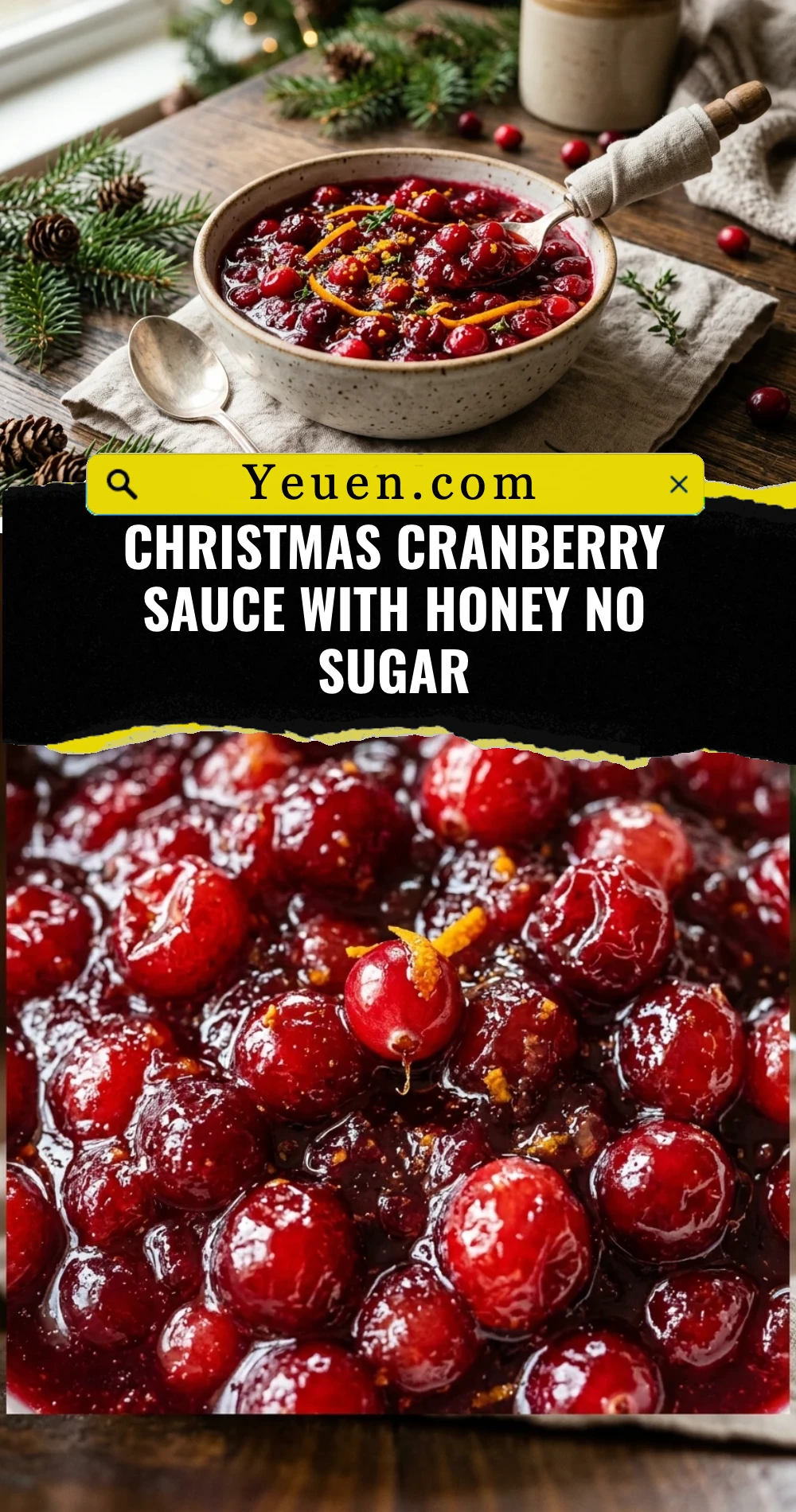 Christmas Cranberry Sauce With Honey No Sugar
