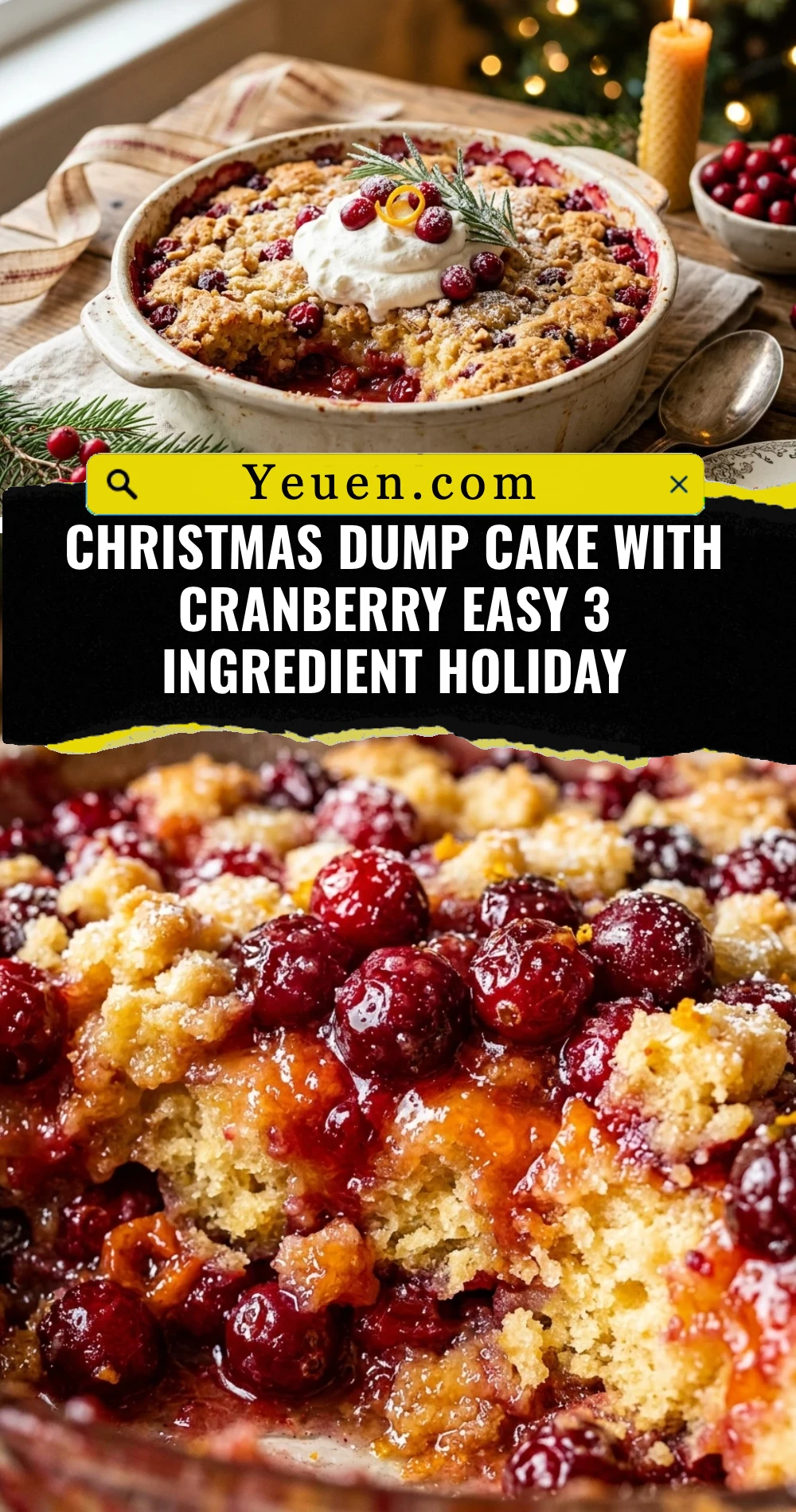 Christmas Dump Cake With Cranberry Easy 3 Ingredient Holiday
