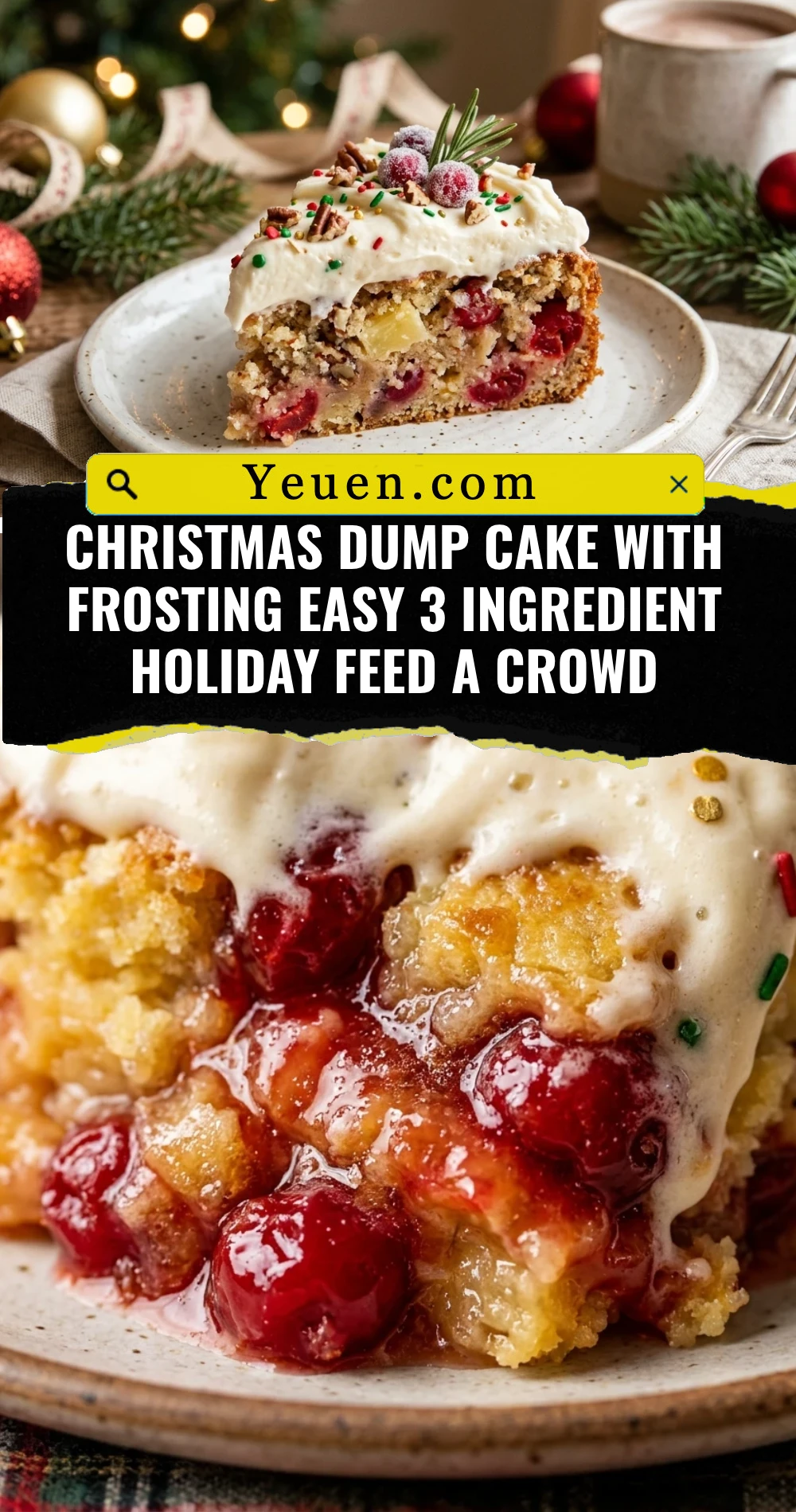 Christmas Dump Cake With Frosting Easy 3 Ingredient Holiday Feed A Crowd