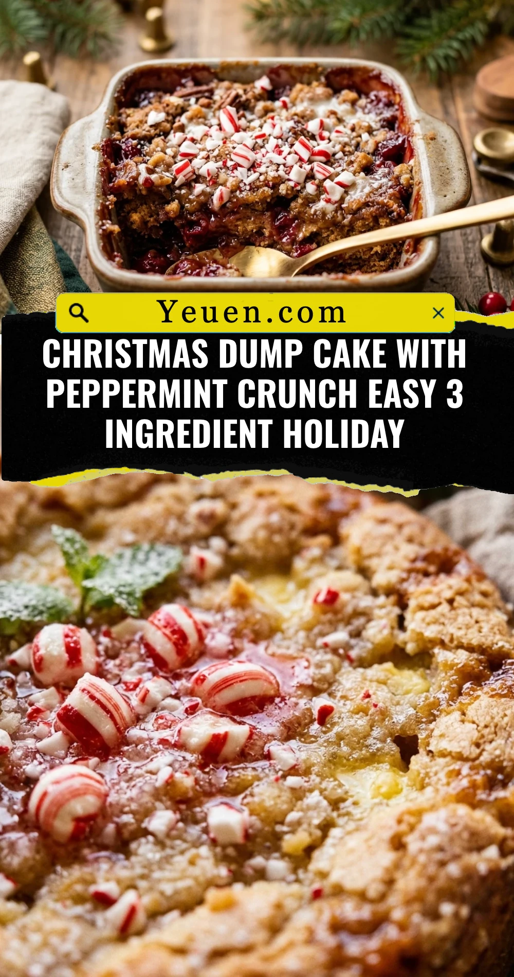 Christmas Dump Cake With Peppermint Crunch Easy 3 Ingredient Holiday