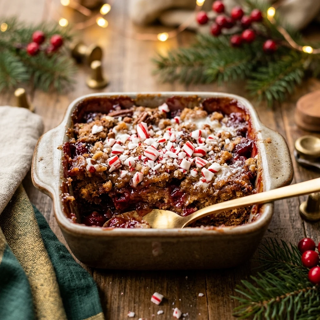 Christmas Dump Cake With Peppermint Crunch Easy 3 Ingredient Holiday