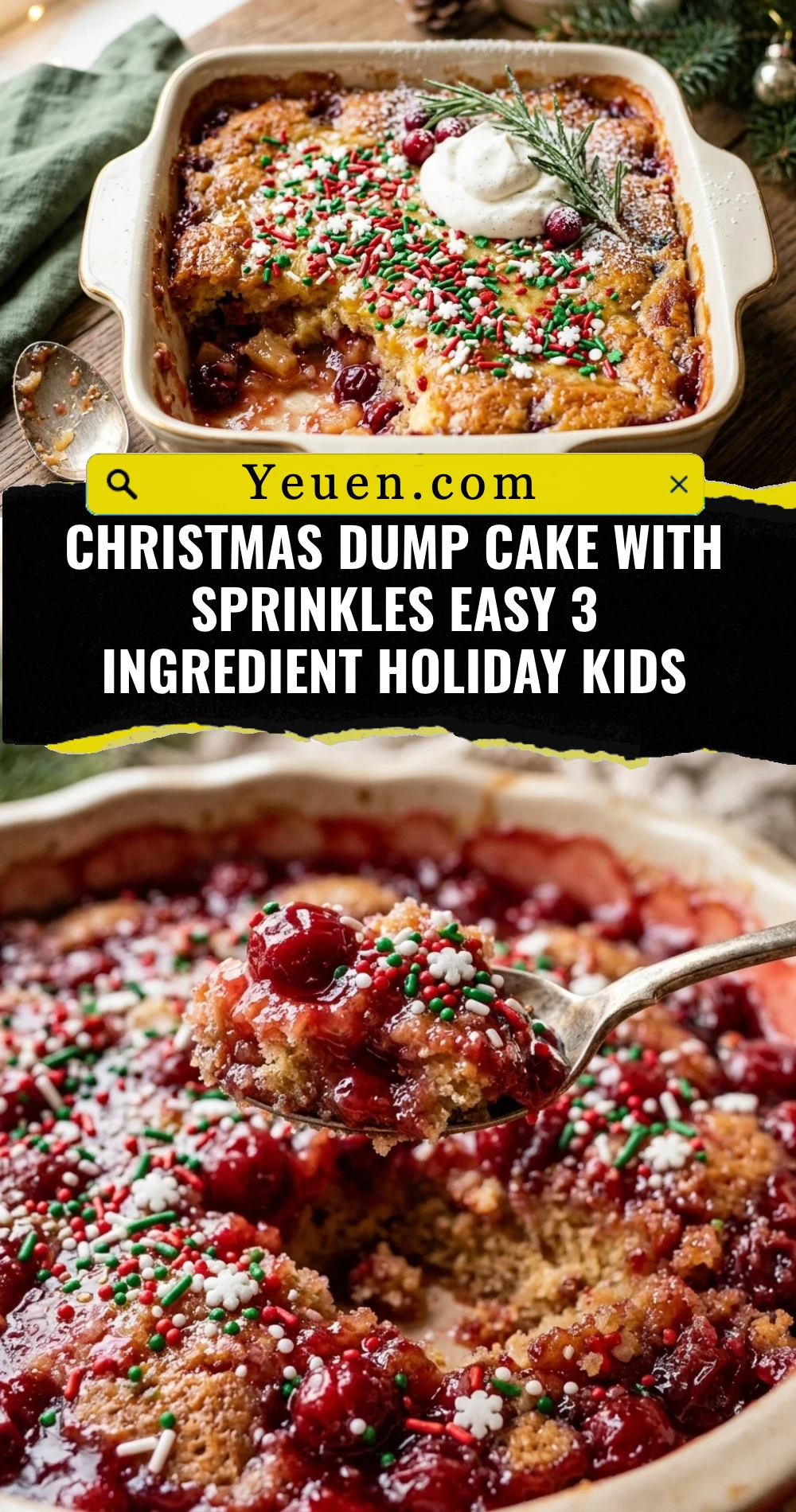 Christmas Dump Cake With Sprinkles Easy 3 Ingredient Holiday Kids