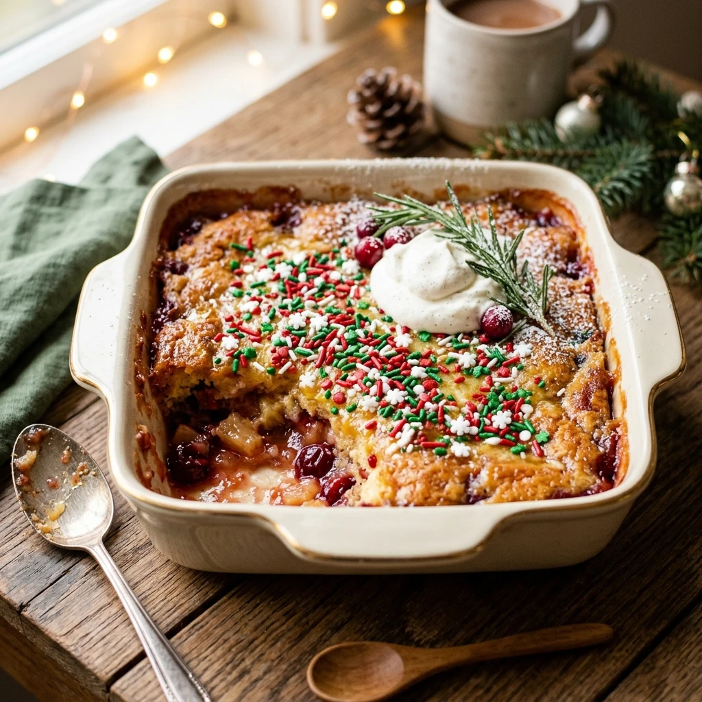 Christmas Dump Cake With Sprinkles Easy 3 Ingredient Holiday Kids
