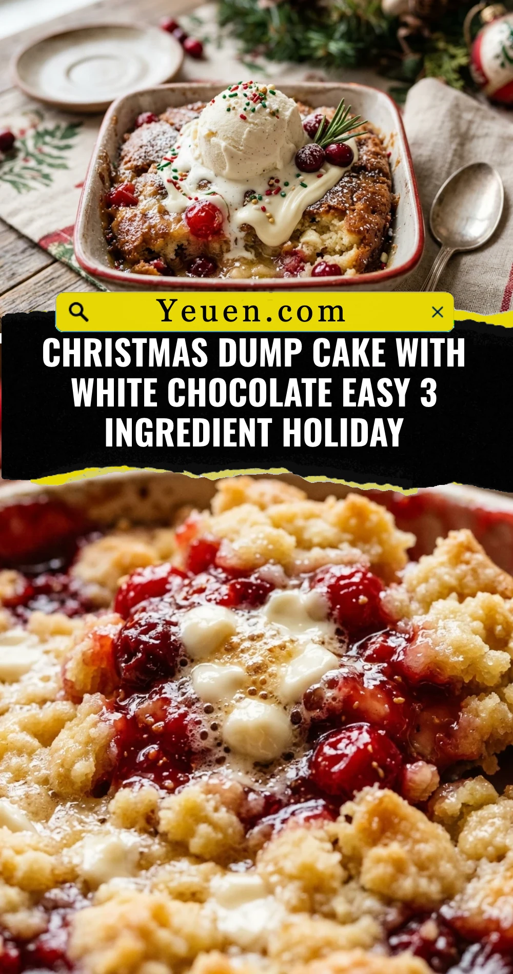 Christmas Dump Cake With White Chocolate Easy 3 Ingredient Holiday