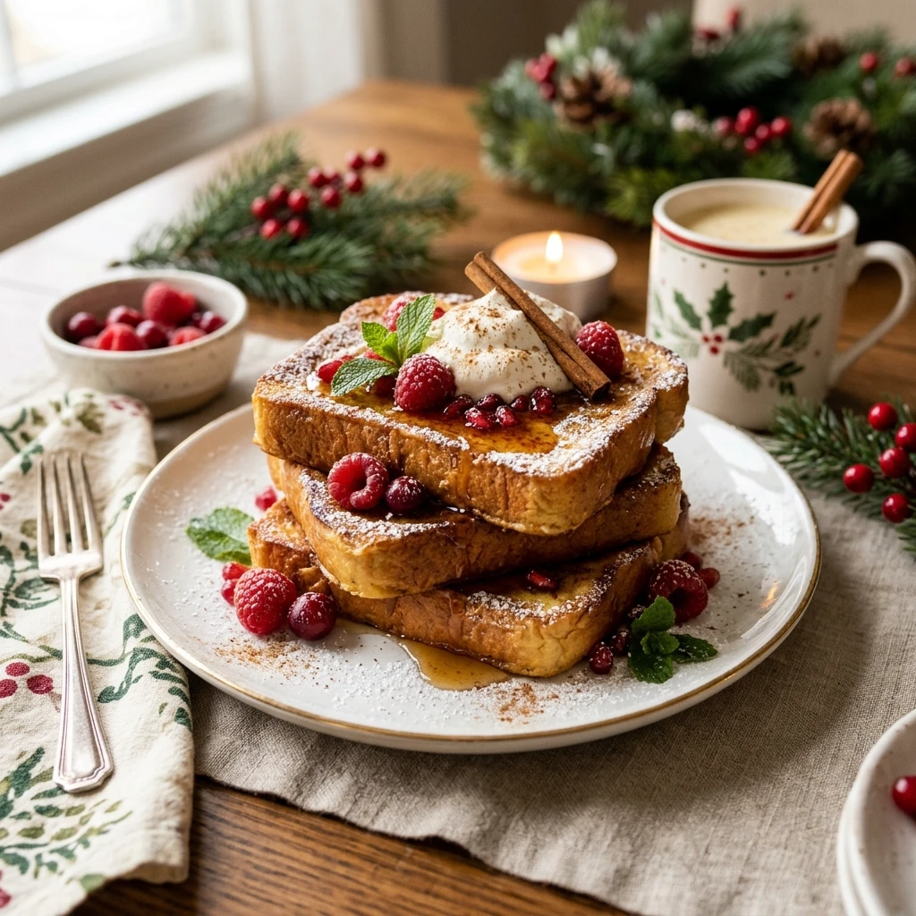 Christmas Eggnog French Toast Make Ahead Easy Feed Crowd