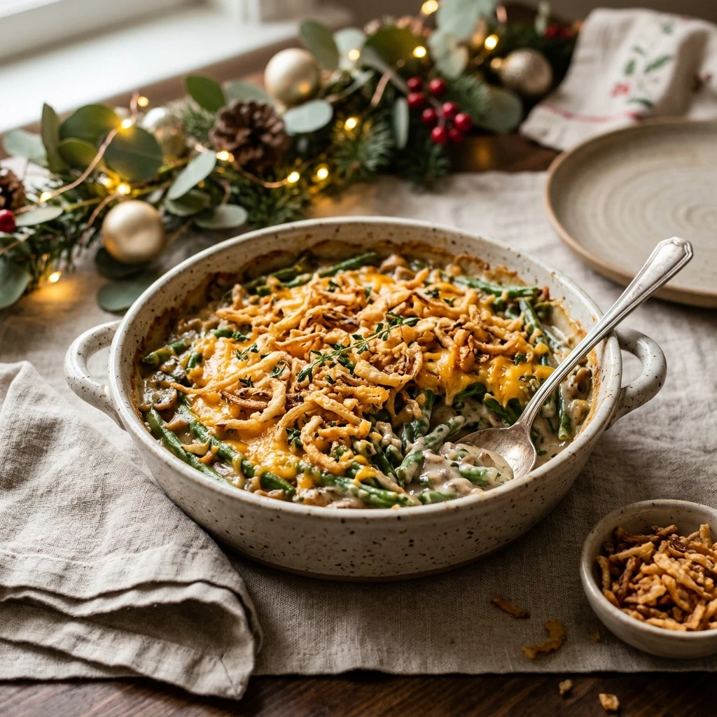 Christmas Green Bean Casserole Make Ahead Easy Feed Crowd