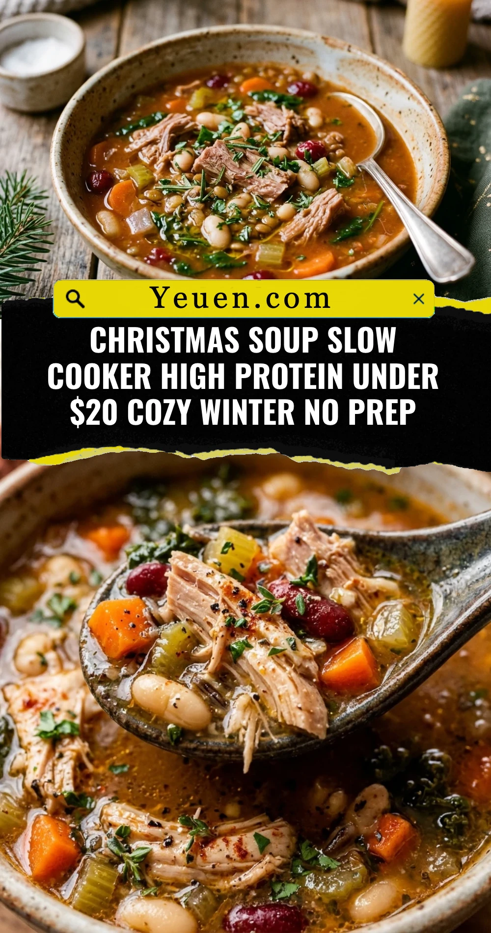 Christmas Soup Slow Cooker High Protein Under $20 Cozy Winter No Prep