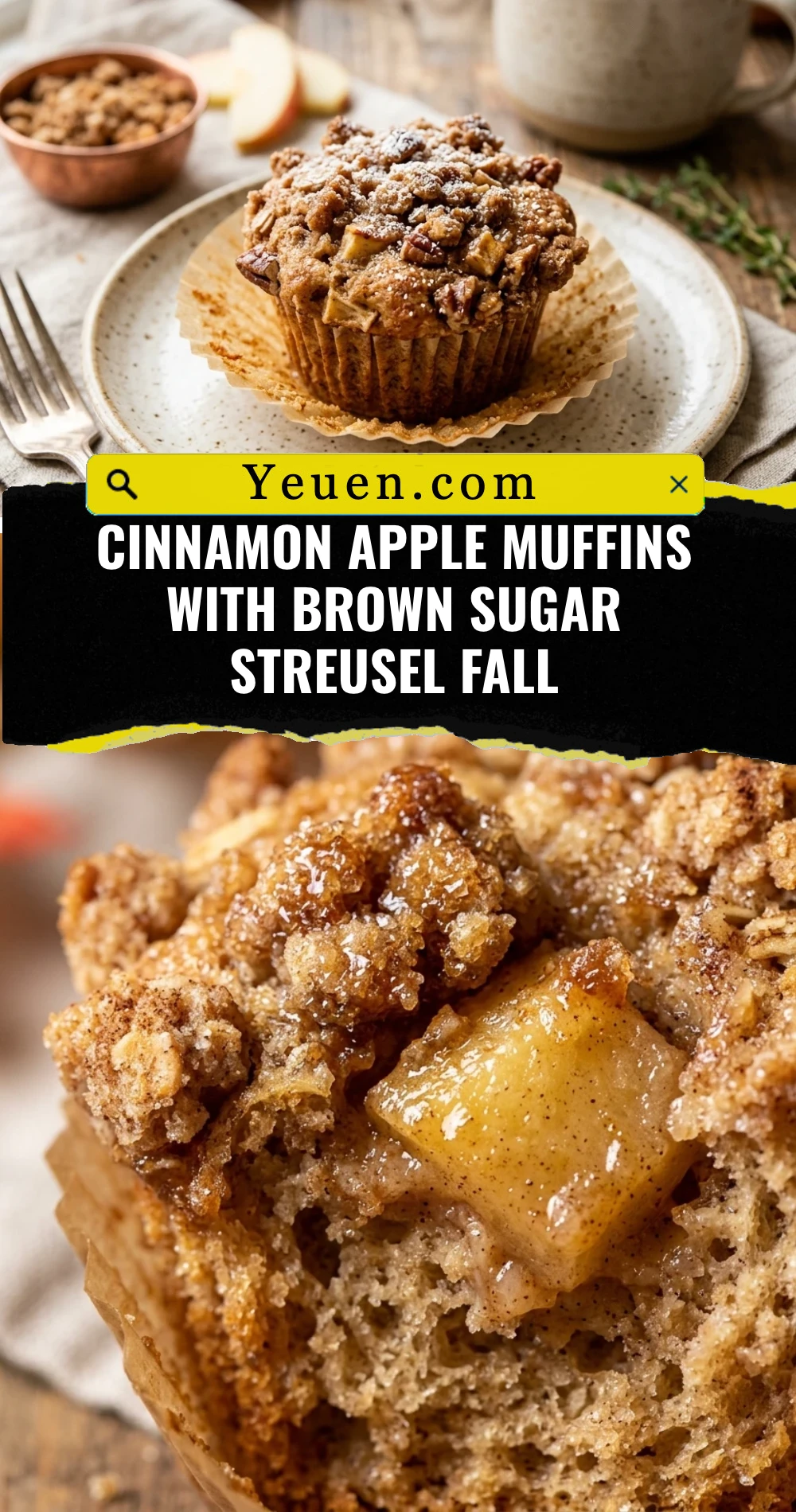 Cinnamon Apple Muffins With Brown Sugar Streusel Fall
