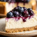 Classic New York Cheesecake With Blueberry Topping Creamy Easy No Fail Recipe