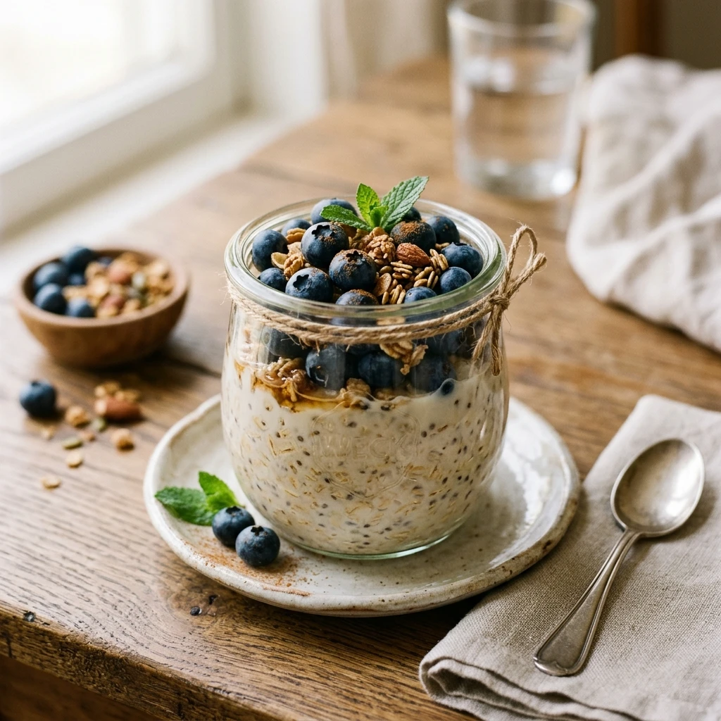 Classic Overnight Oats Blueberry Easy 5 Minute Breakfast Meal Prep