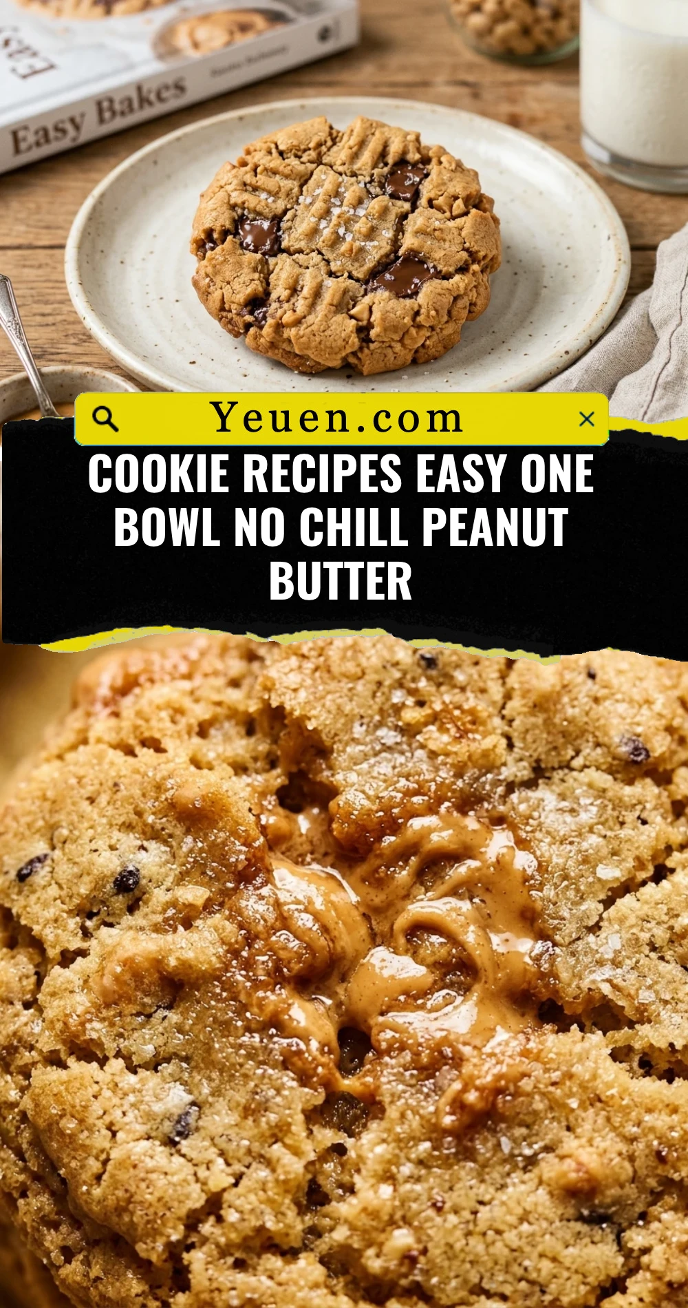 Cookie Recipes Easy One Bowl No Chill Peanut Butter
