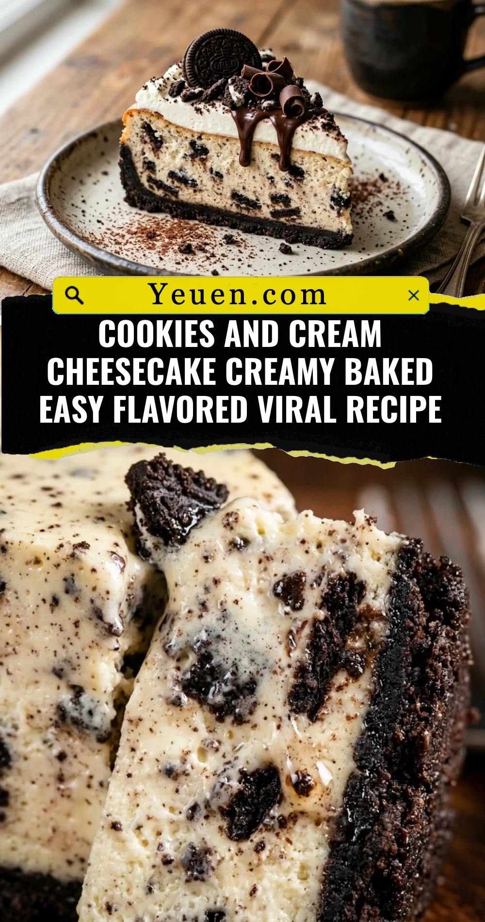 Cookies And Cream Cheesecake Creamy Baked Easy Flavored Viral Recipe