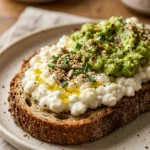 Cottage Cheese Avocado Toast High Protein 22g
