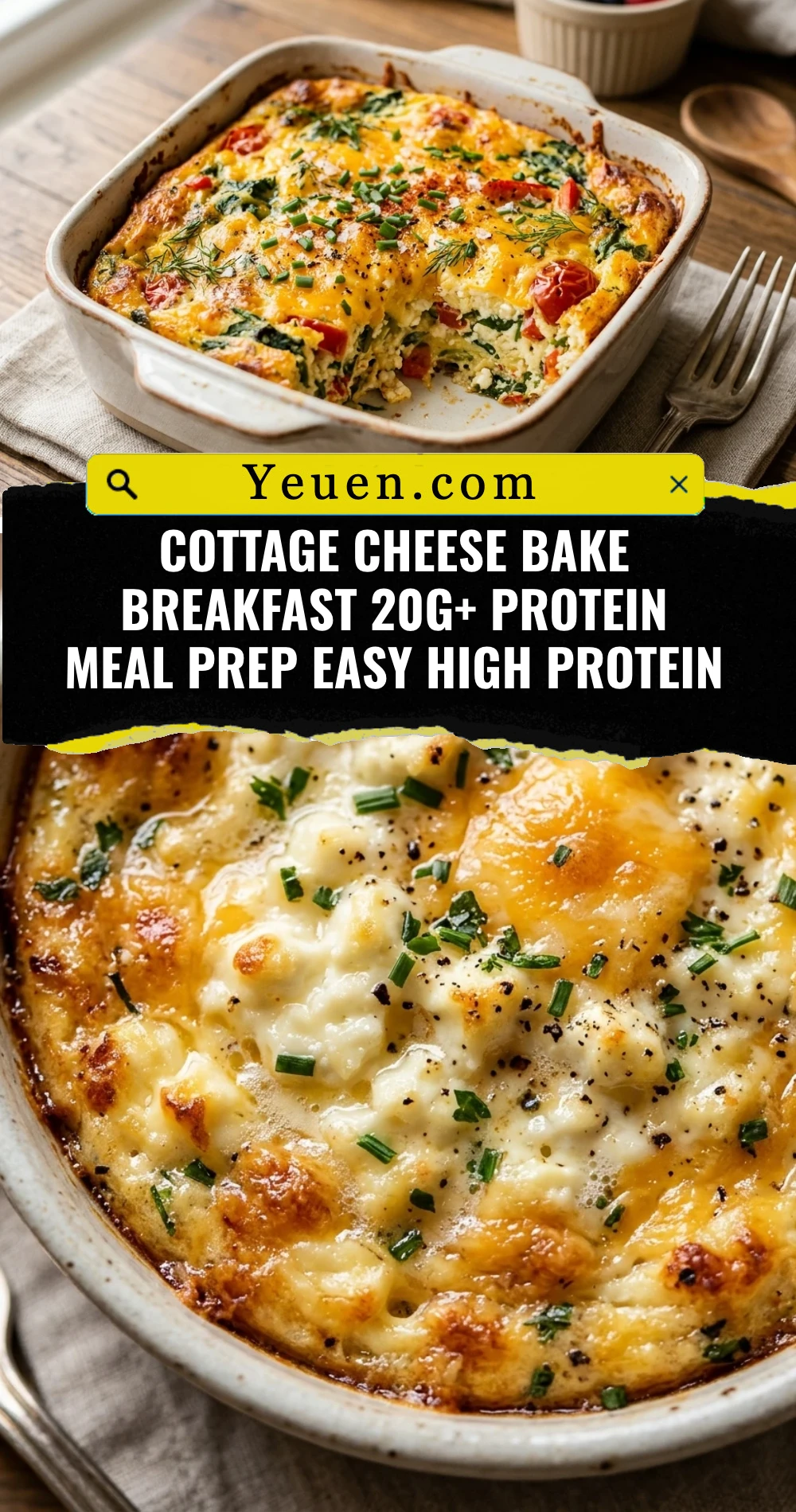 Cottage Cheese Bake Breakfast 20g+ Protein Meal Prep Easy High Protein