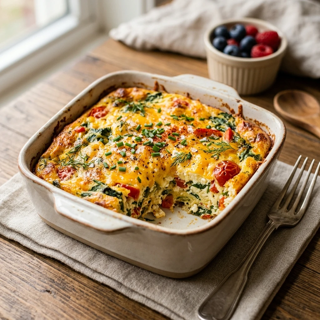Cottage Cheese Bake Breakfast 20g+ Protein Meal Prep Easy High Protein