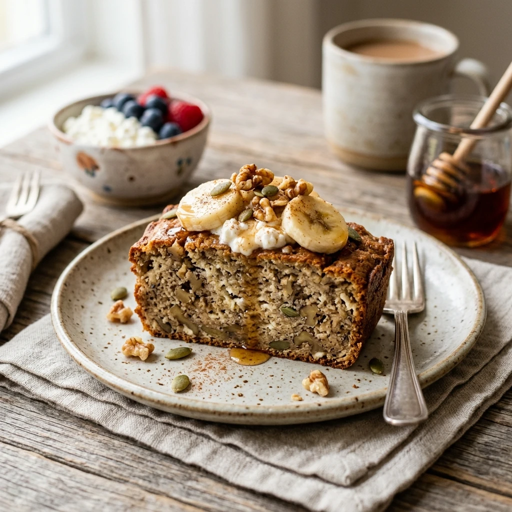 Cottage Cheese Banana Bread - High Protein