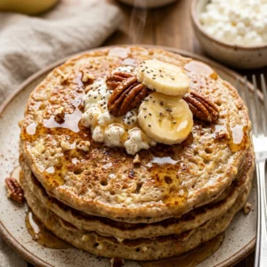 Cottage Cheese Banana Pancakes High Protein 3 Ingredients