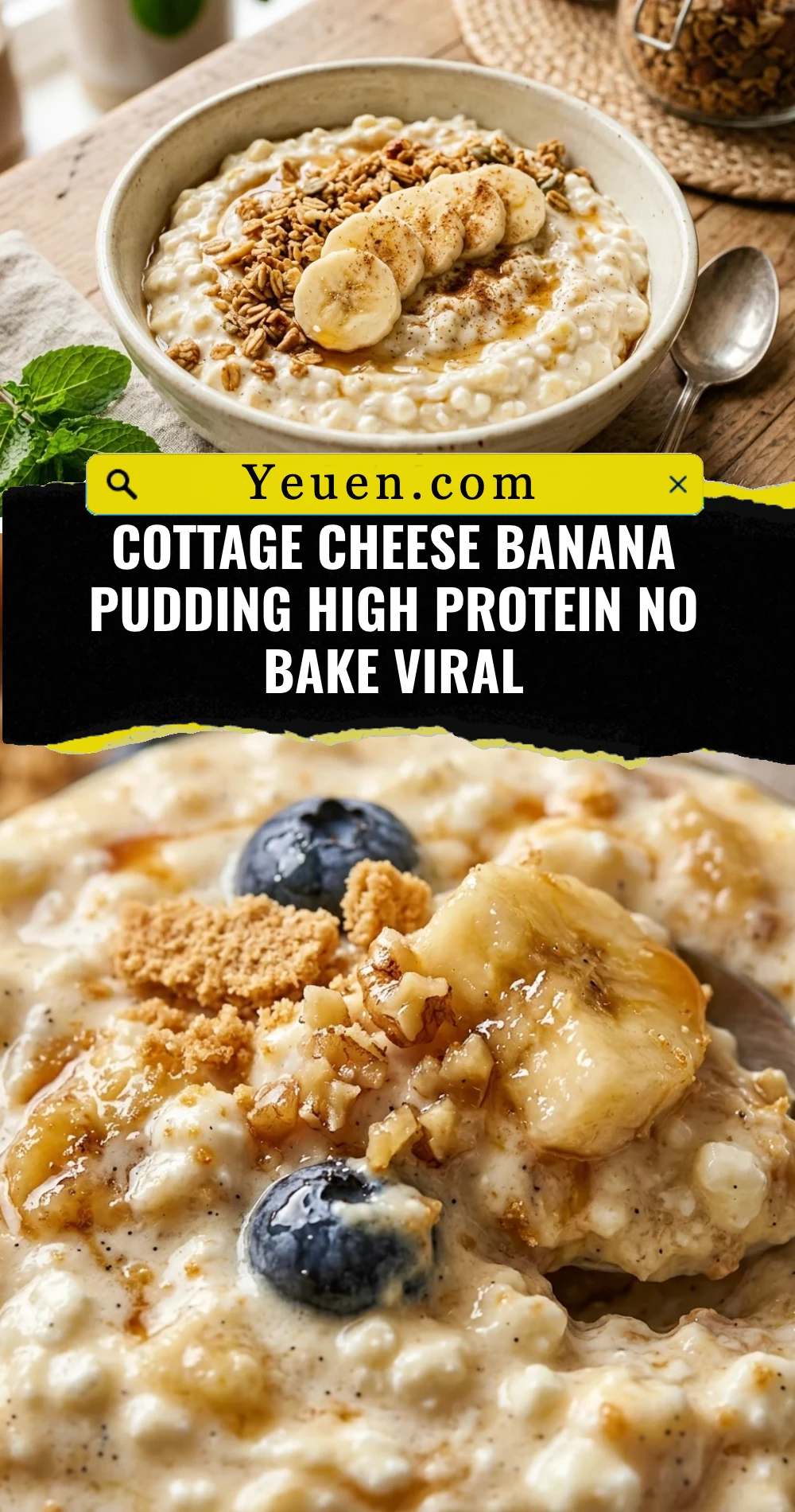 Cottage Cheese Banana Pudding High Protein No Bake Viral