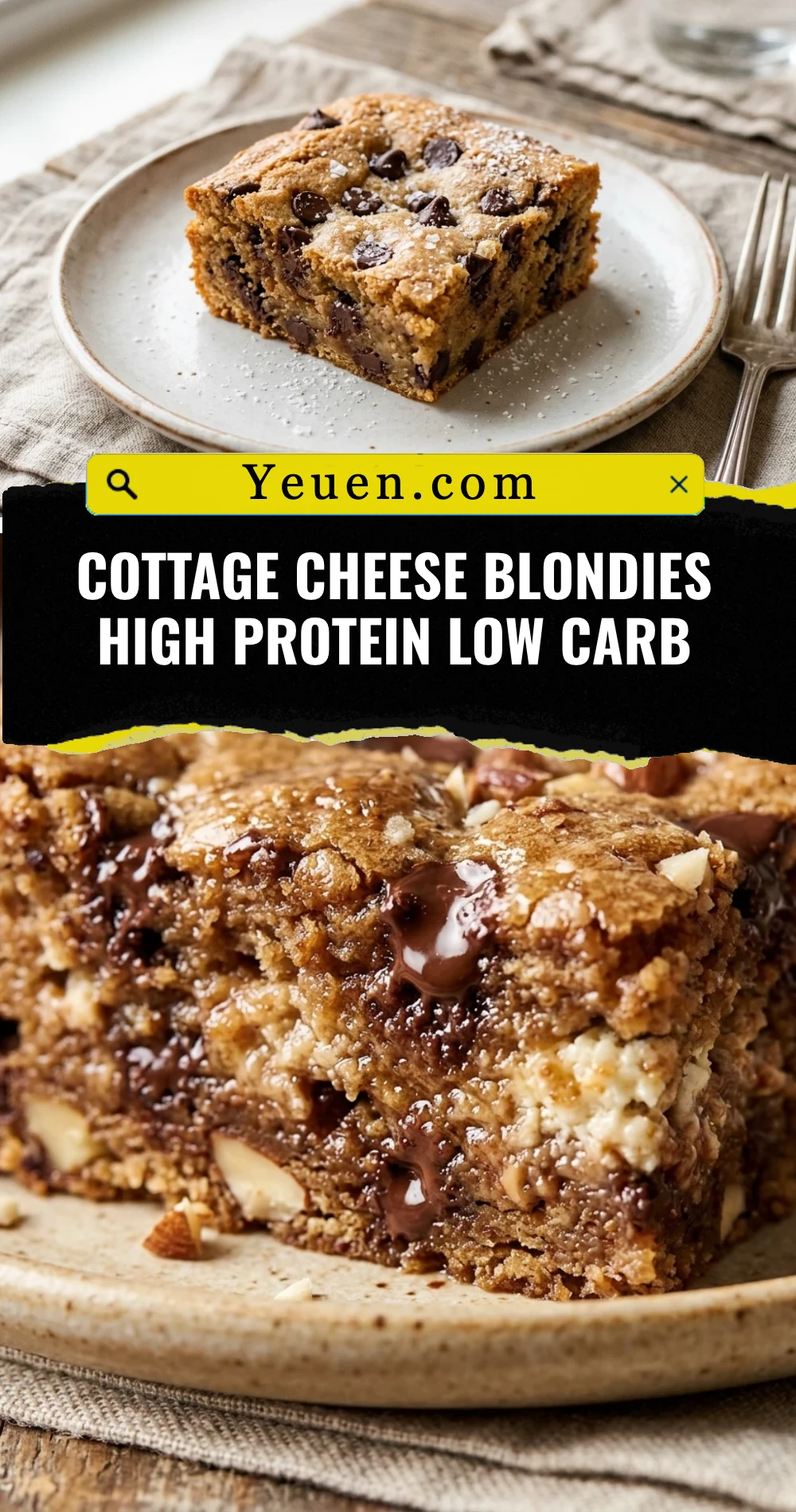 Cottage Cheese Blondies High Protein Low Carb