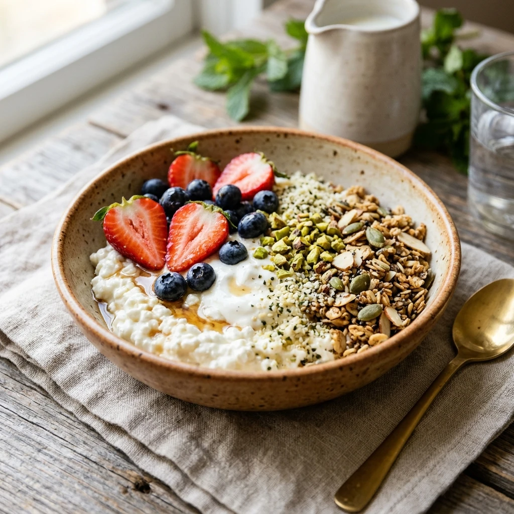 Cottage Cheese Bowl High Protein 30g+ Easy Meal Prep Low Carb