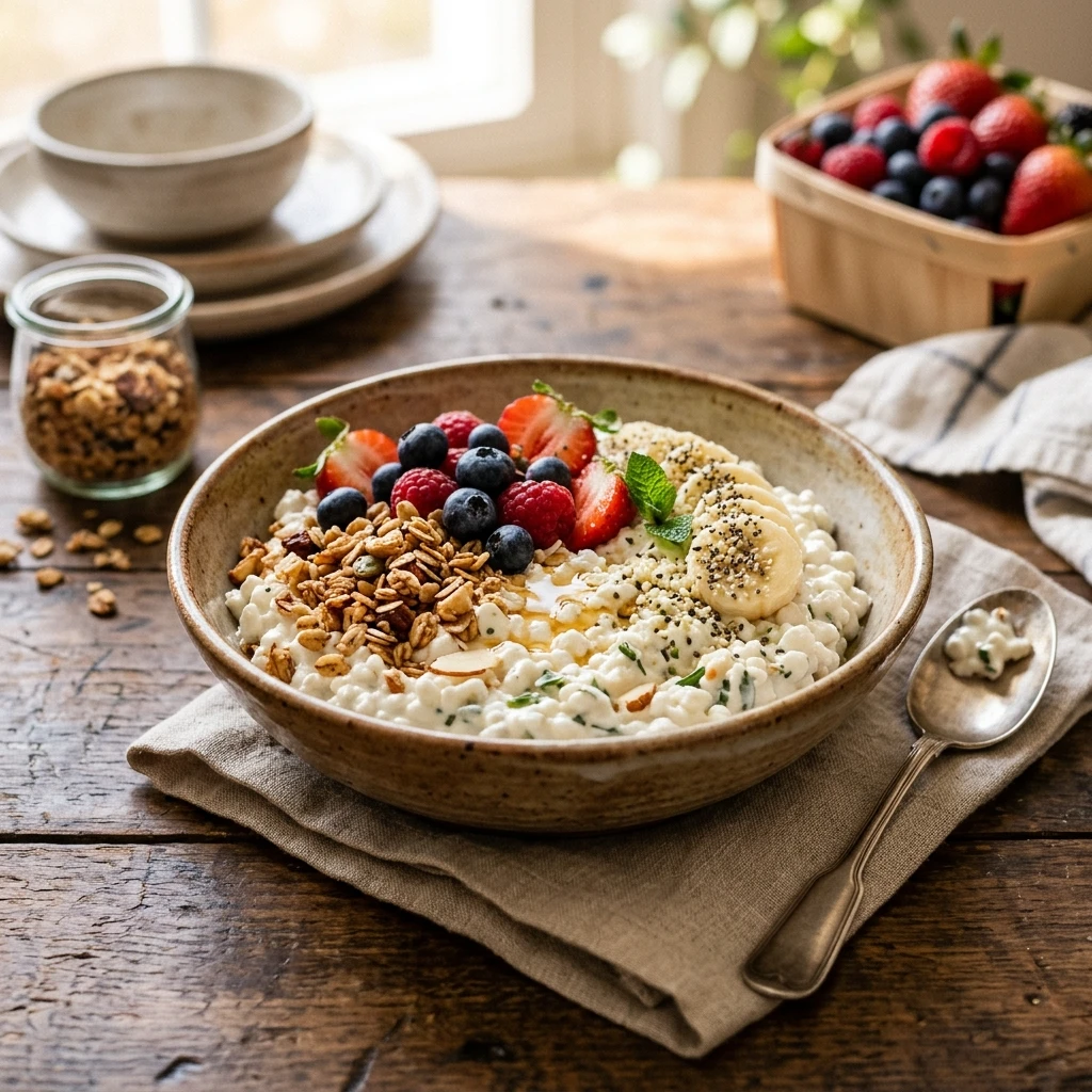 Cottage Cheese Bowl High Protein 30g+ Easy Meal Prep Low Carb