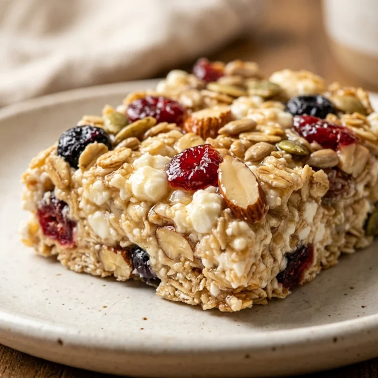 Cottage Cheese Breakfast Bars High Protein No Bake
