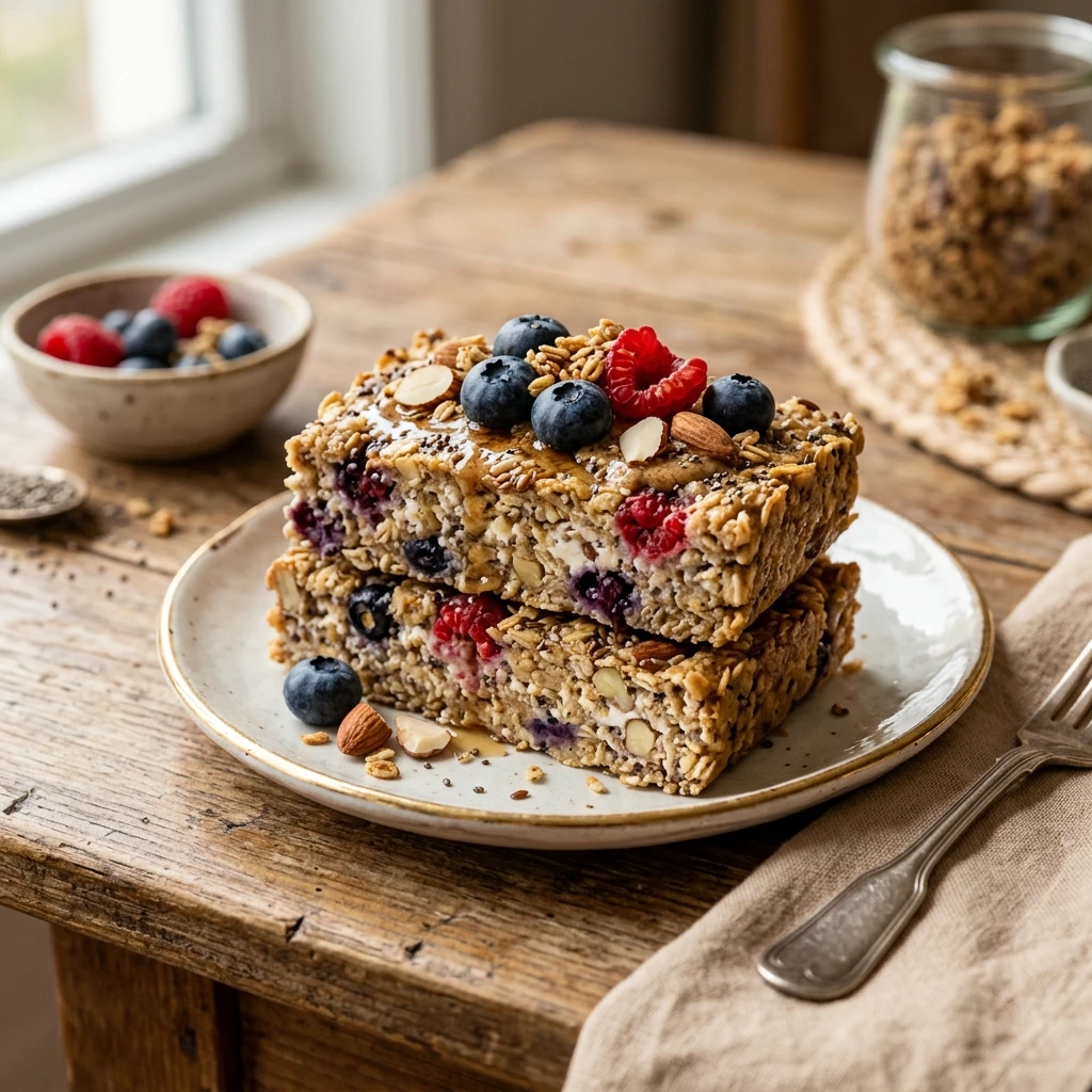 Cottage Cheese Breakfast Bars High Protein No Bake