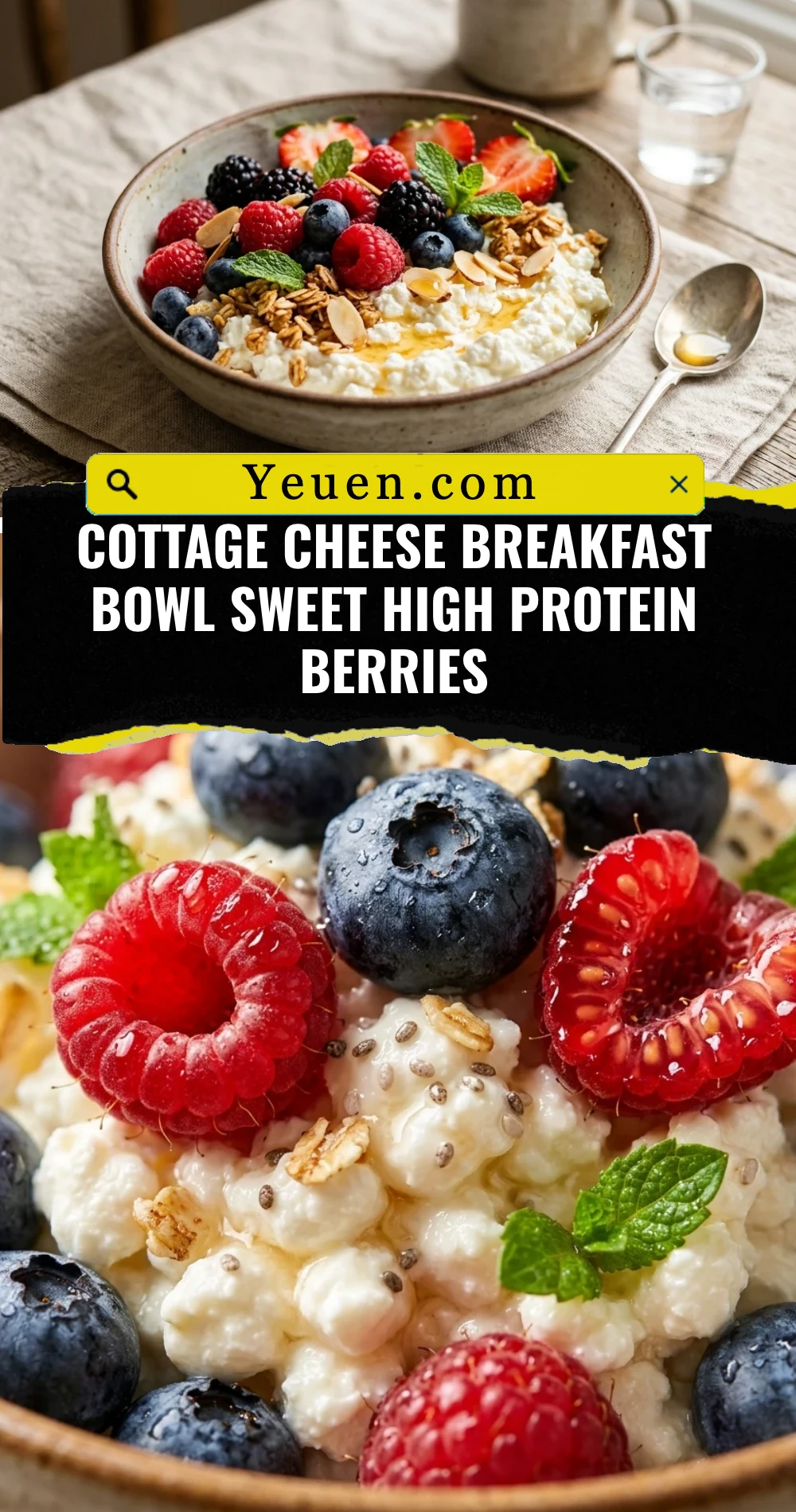 Cottage Cheese Breakfast Bowl Sweet High Protein Berries