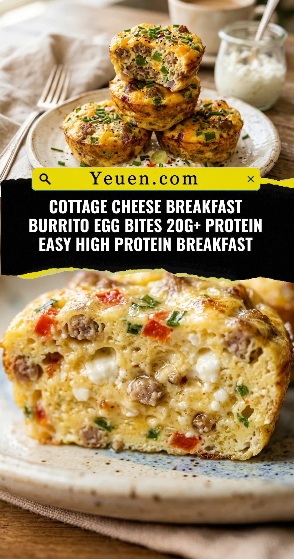 Cottage Cheese Breakfast Burrito Egg Bites 20g+ Protein Easy High Protein Breakfast