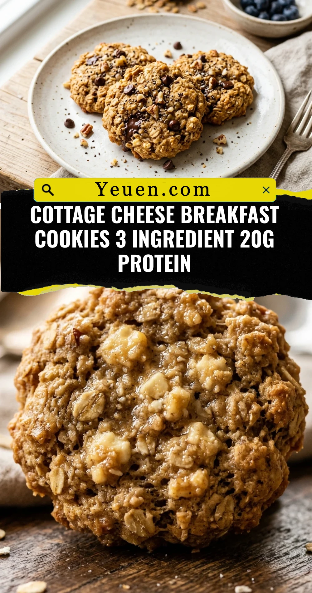 Cottage Cheese Breakfast Cookies 3 Ingredient 20g Protein