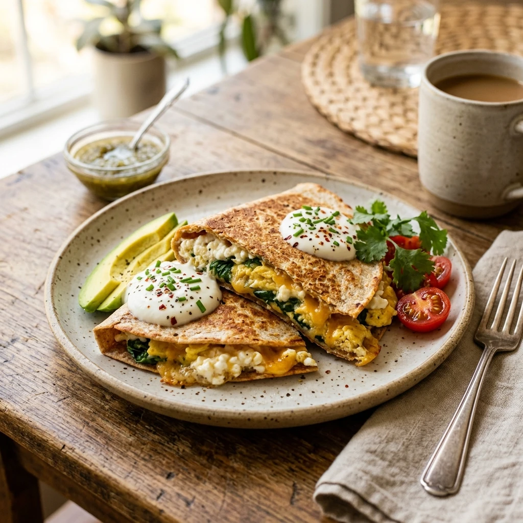 Cottage Cheese Breakfast Quesadilla High Protein 20g