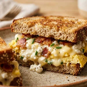 Cottage Cheese Breakfast Sandwich High Protein 28g Filling