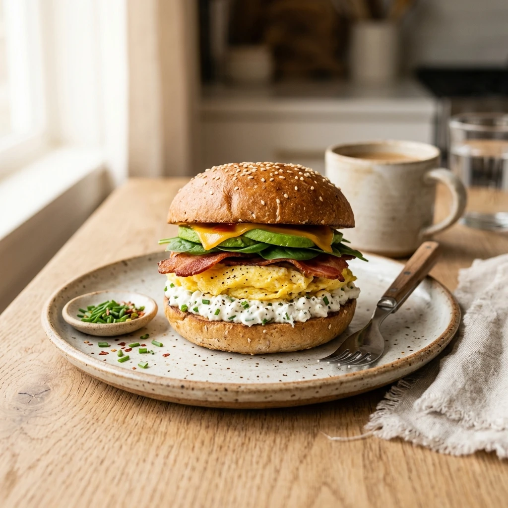 Cottage Cheese Breakfast Sandwich High Protein 28g Filling
