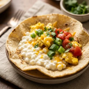 Cottage Cheese Breakfast Tacos High Protein 22g Cheesy